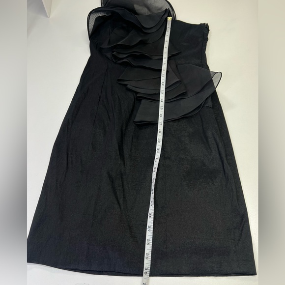 Max and Cleo Black Ruffle Cocktail Dress Size 6 - Picture 9 of 14